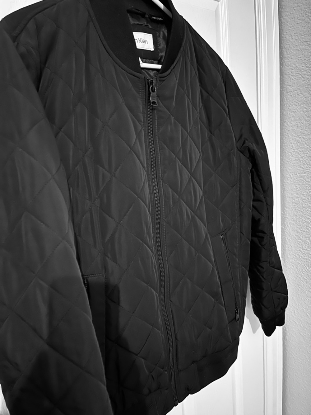Calvin Klein Quilted Bomber Jacket - Black